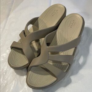 CROCS Women's Beige Mules